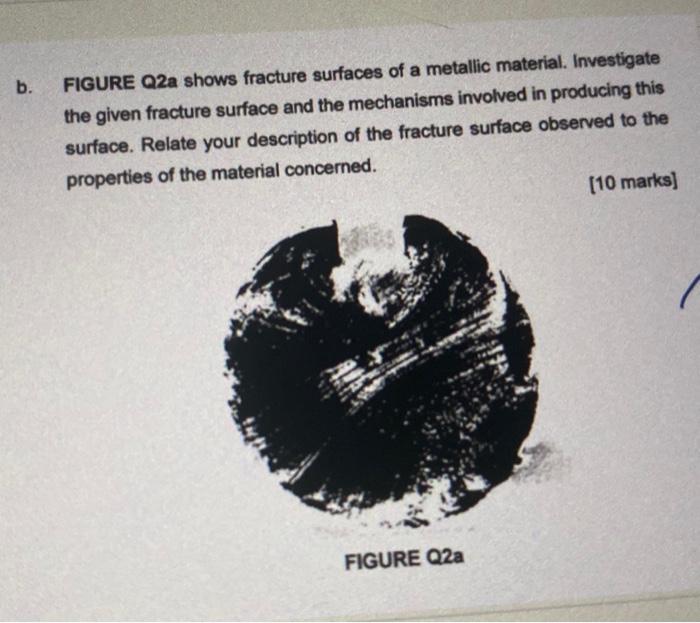 Solved FIGURE Q2a shows fracture surfaces of a metallic | Chegg.com