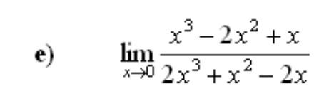 Solved e) limx→02x3+x2−2xx3−2x2+x | Chegg.com