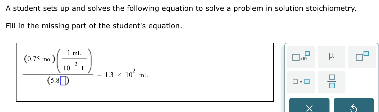 Solved A student sets up and solves the following equation | Chegg.com