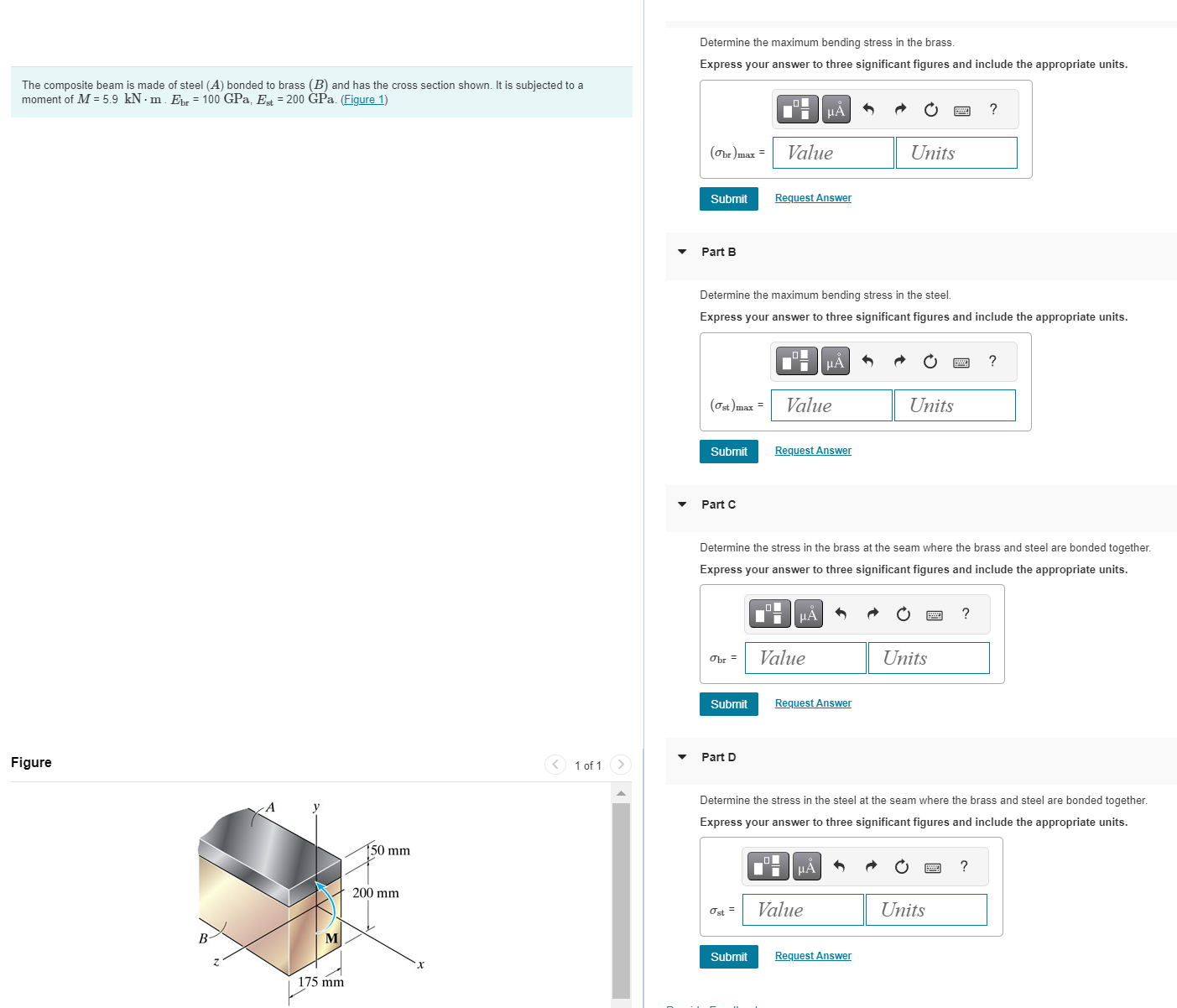 Solved Determine the maximum bending stress in the | Chegg.com