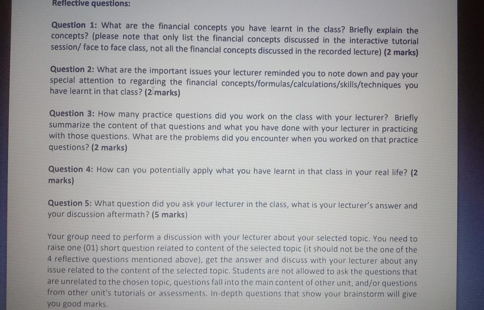 Solved Reflective questions: Question 1: What are the | Chegg.com