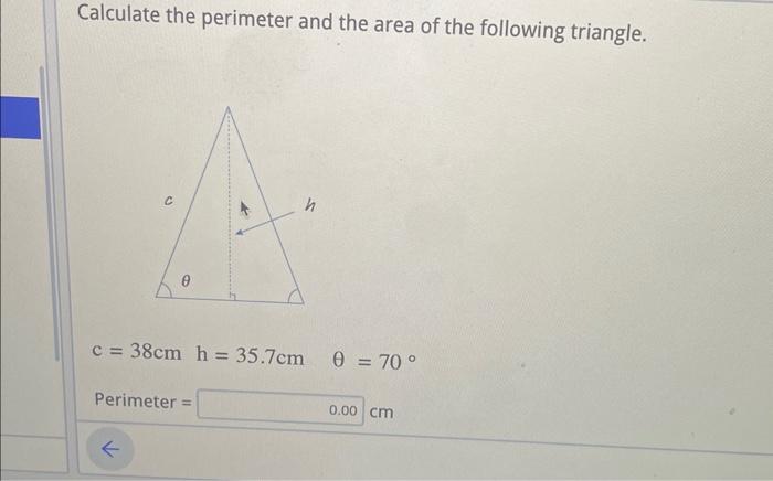 Solved Calculate the perimeter and the area of the following | Chegg.com
