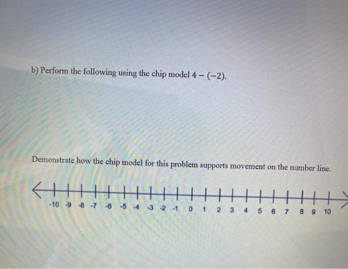 Solved 1) Use the chip model and the number line model to | Chegg.com
