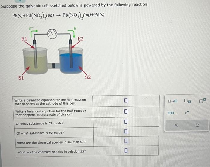Solved Suppose the galvanic cell sketched below is powered | Chegg.com