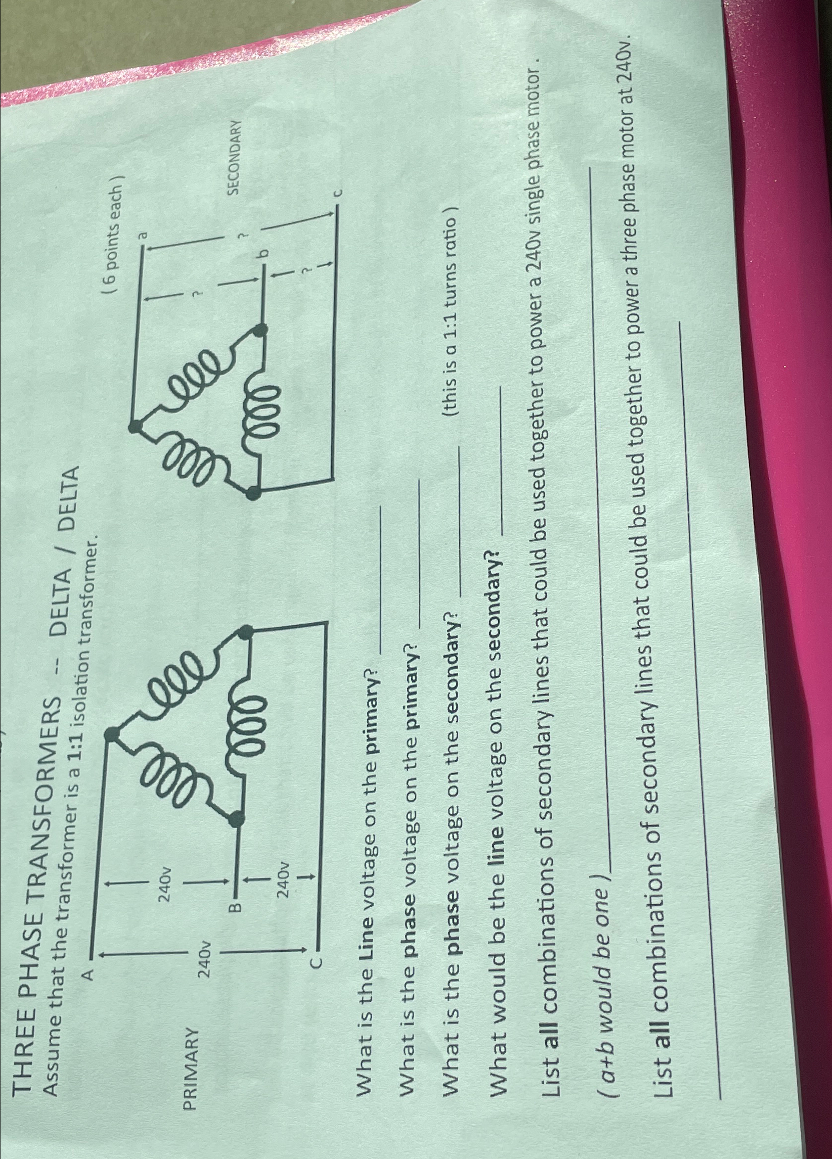 Solved THREE PHASE TRANSFORMERS\\nAssume that the | Chegg.com