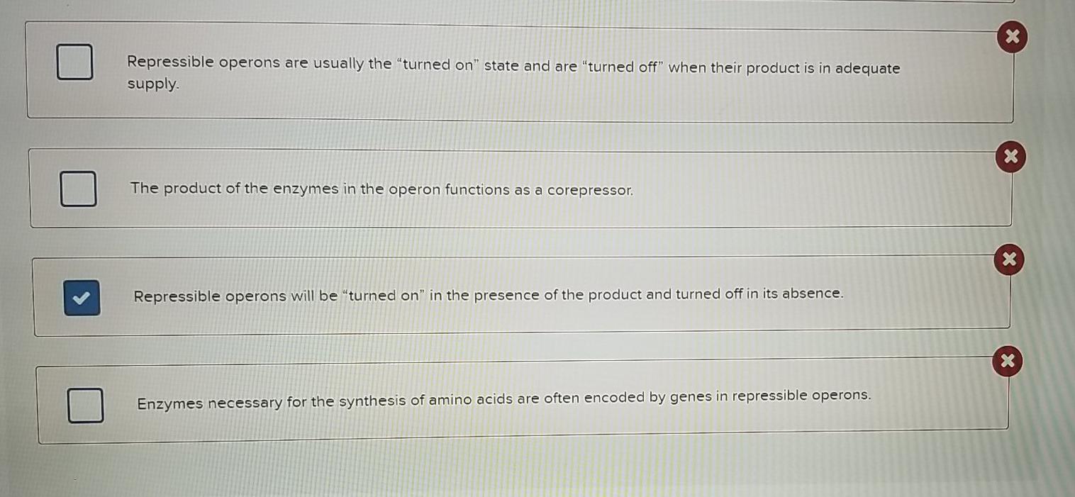 Solved 2 Select the statements that are true of repressible | Chegg.com