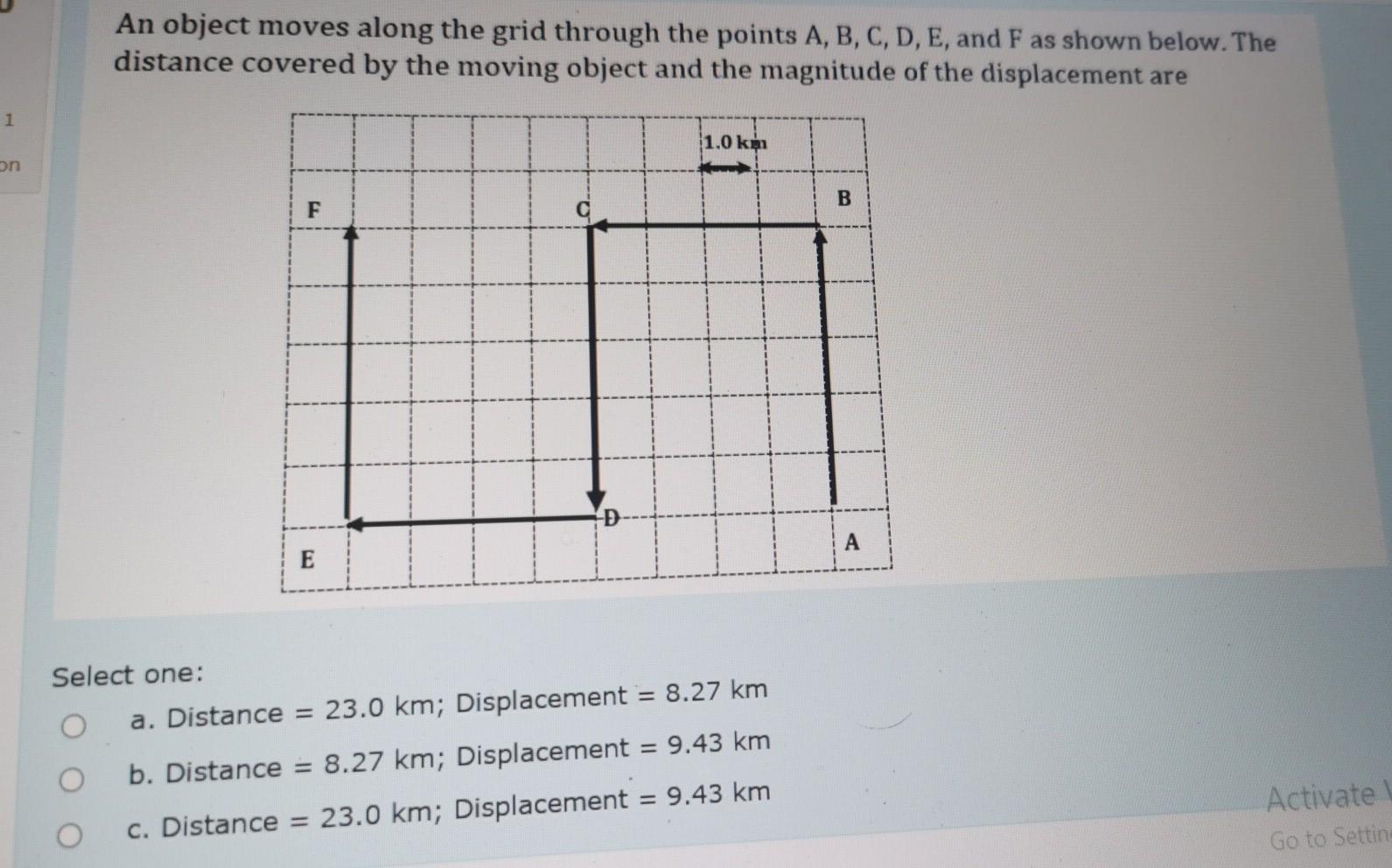 Solved An object moves along the grid through the points A, | Chegg.com
