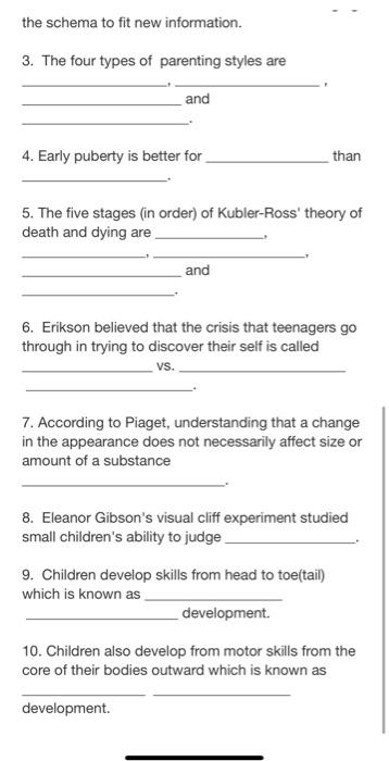 the schema to fit new information. 3. The four types Chegg