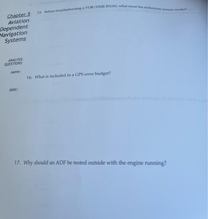 Solved TS. Before troubleshooting a VOR/DME RNAV, what must | Chegg.com