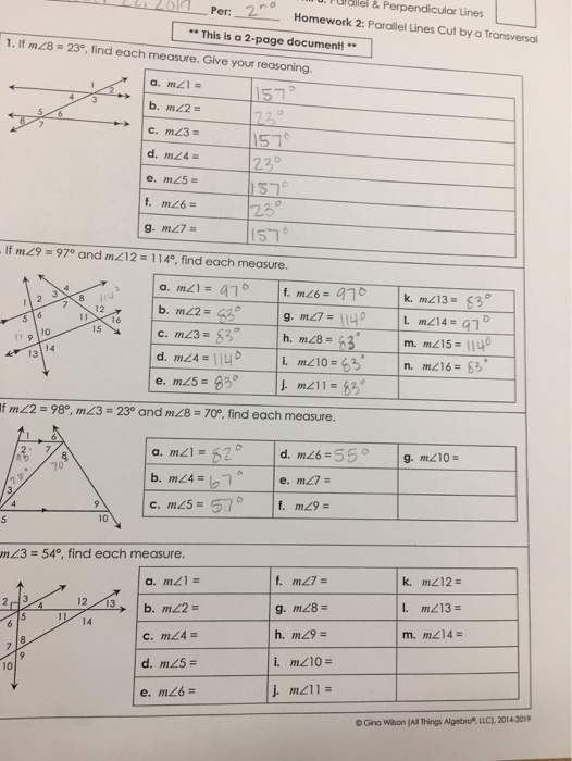 Solved IMU Pullel Perpendicular Lines 2011 Per 2 Home Chegg