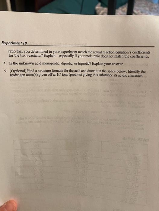 Solved Determining The Mole Ratios In A Chemical Reaction A Chegg Com   Image