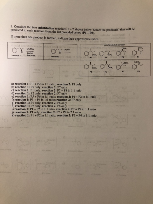 Solved 9. Consider the two substitution reactions shown | Chegg.com