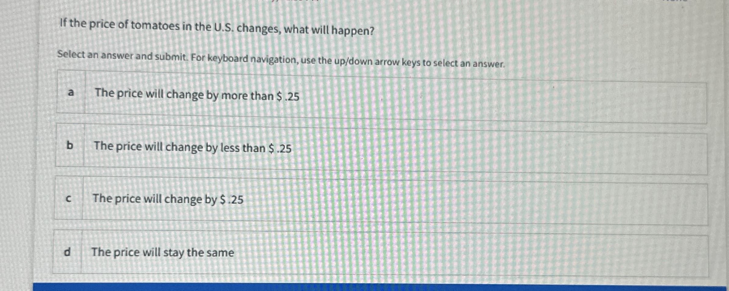 Solved If the price of tomatoes in the U.S. ﻿changes, what | Chegg.com