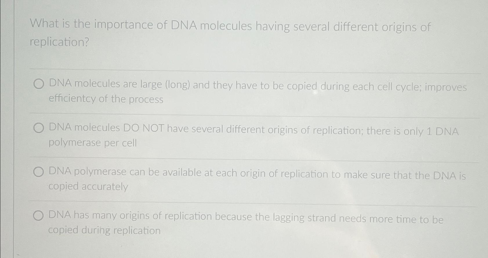 Solved What is the importance of DNA molecules having | Chegg.com