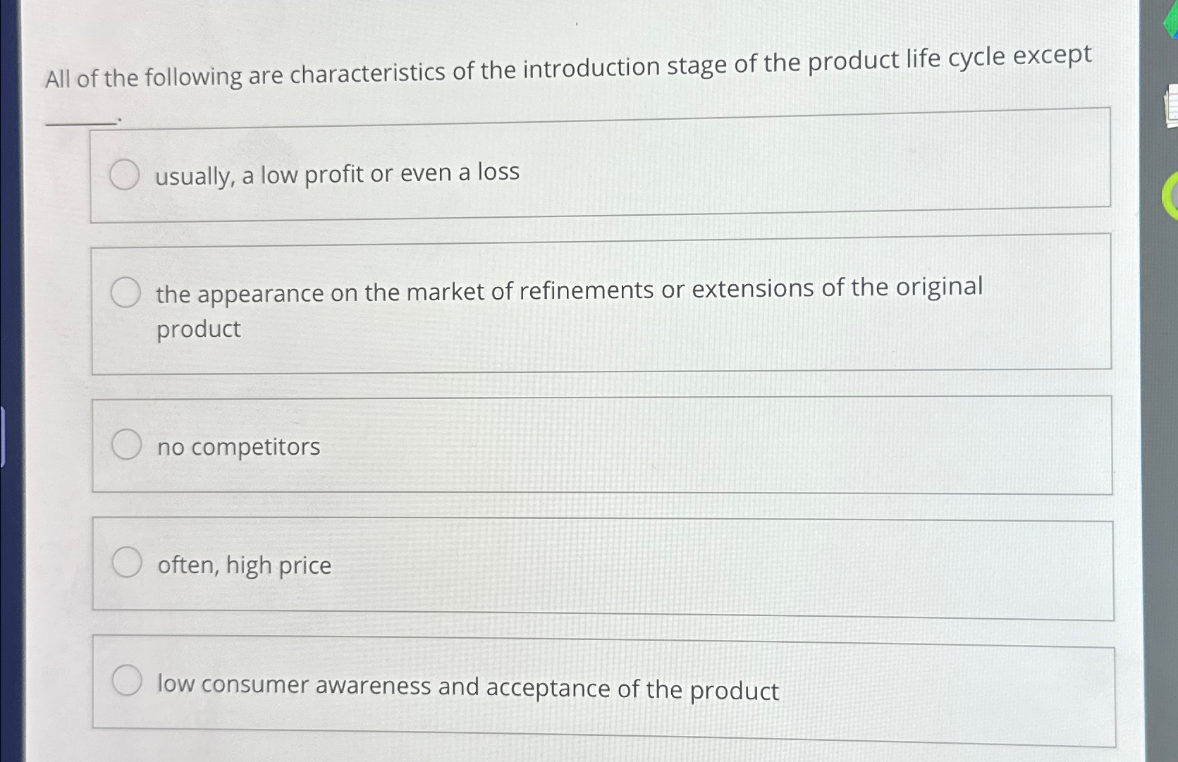 Solved All of the following are characteristics of the | Chegg.com