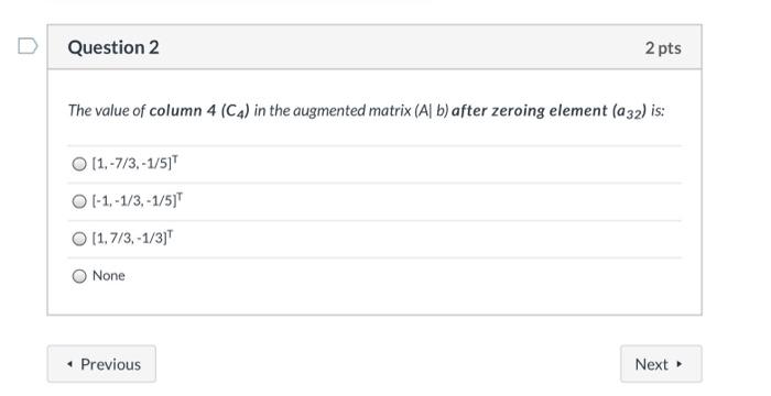Solved D Question 1 2 pts Use the following set of equations | Chegg.com