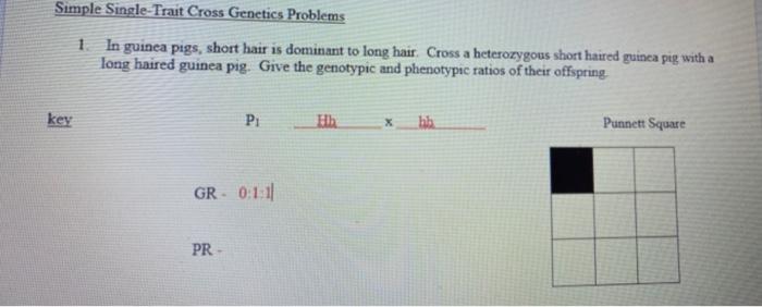 Solved Simple Single-Trait Cross Genetics Problems 1. In | Chegg.com