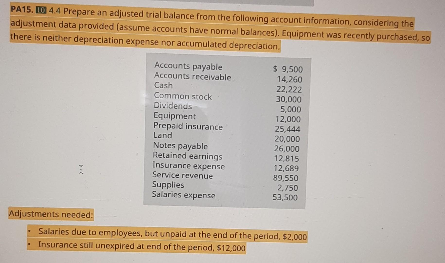 Solved Prepare An Adjusted Trial Balance From The Following | Chegg.com