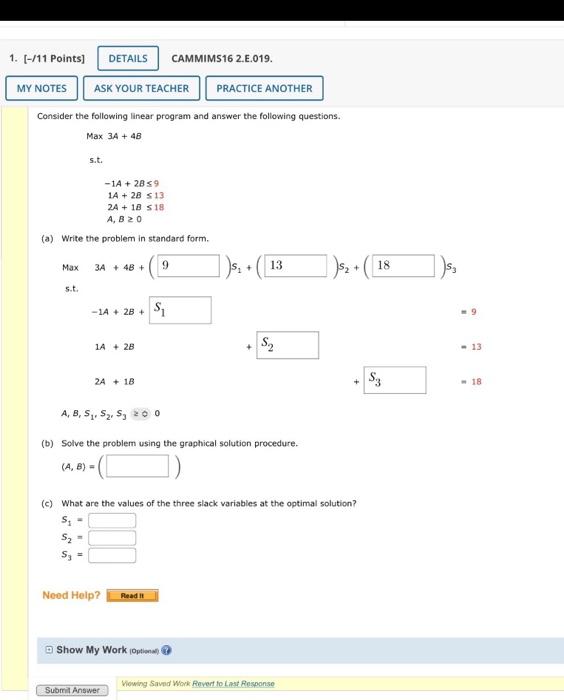 Solved Consider the following linear program and answer the | Chegg.com