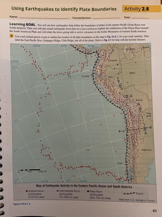 Solved Name: Using Earthquakes to identify Plate Boundaries | Chegg.com