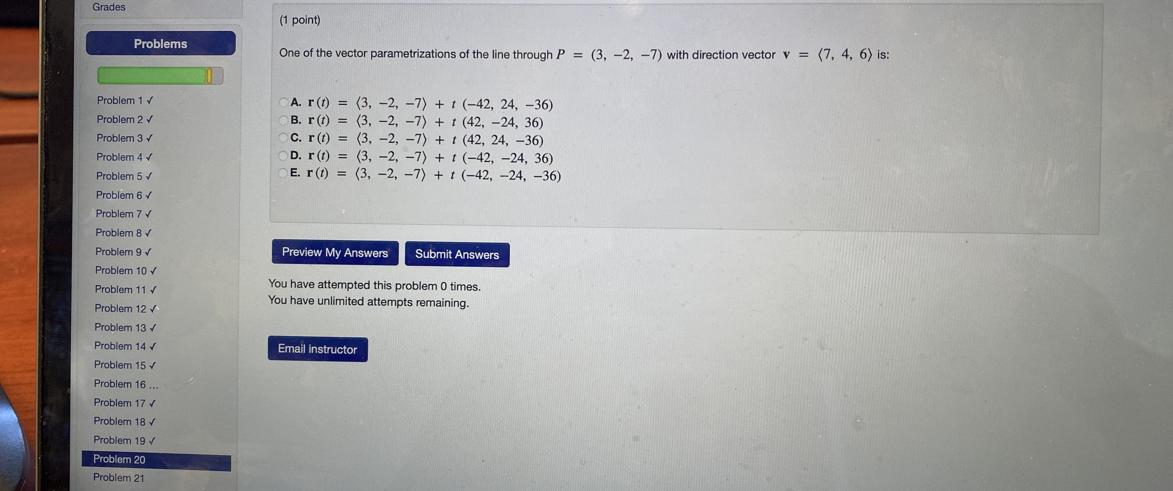 Solved Grades(1 ﻿point)ProblemsProblem 1 Problem 2 Problem | Chegg.com