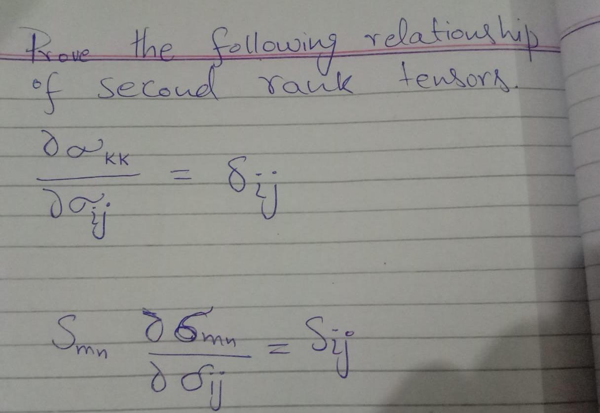 Solved Problem #2: Prove The Following Relationship Of | Chegg.com