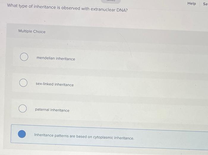Solved What type of inheritance is observed with | Chegg.com