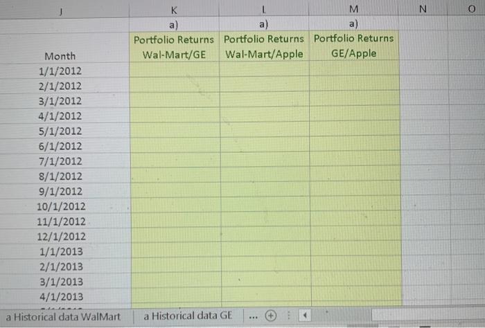 Part II: Use the data (returns) from project 01 and | Chegg.com