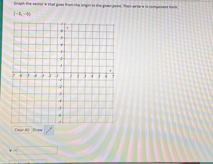 Solved Graph the vector v that goes from the origin to the | Chegg.com