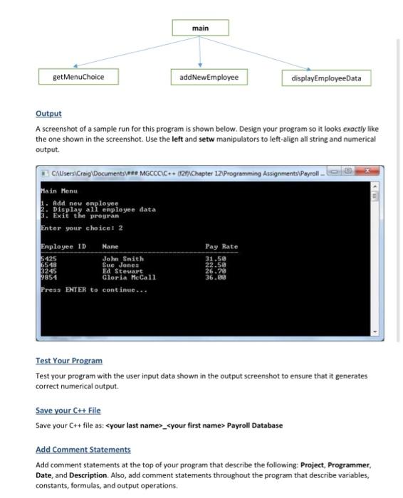 Solved Programming Assignment: Payroll Database Write a C++ | Chegg.com