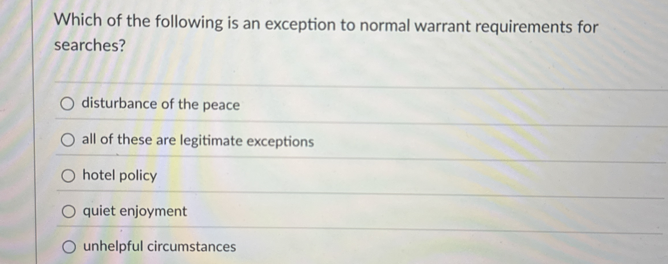 Solved Which of the following is an exception to normal