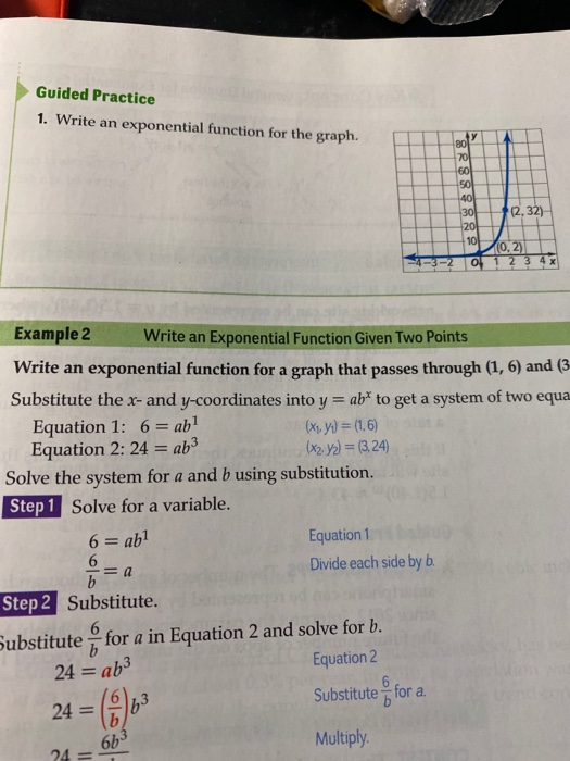 Solved Guided Practice 1. Write an exponential function for | Chegg.com