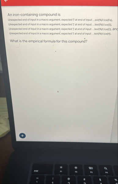 Solved An iron-containing compound isUnexpected end of input | Chegg.com