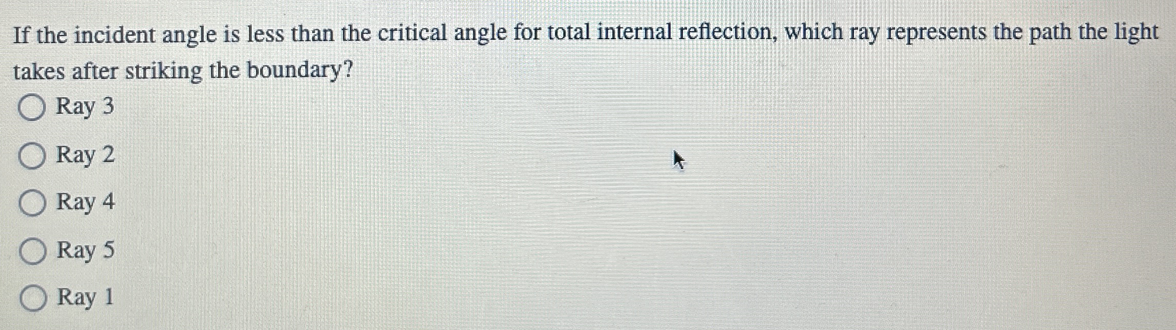 Solved If the incident angle is less than the critical angle | Chegg.com