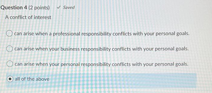 Solved Question 1 (2 points) Saved Ethical perspectives and | Chegg.com