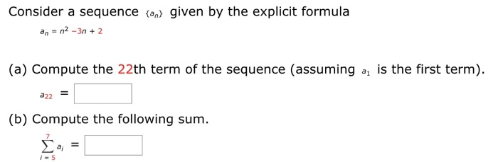 Solved Consider A Sequence And Given By The Explicit Formula | Chegg.com