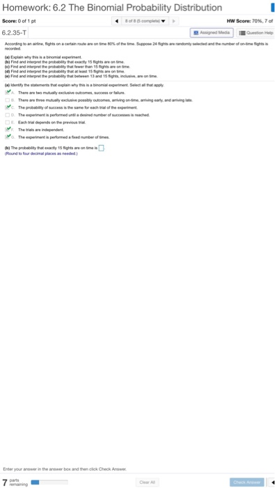 Solved Homework: 6.2 The Binomial Probability Distribution | Chegg.com