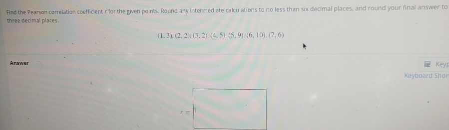 Solved Find the Pearson correlation coefficient r ﻿'for the | Chegg.com