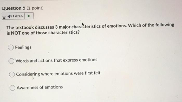 Solved Question 5 (1 Point) Listen → The Textbook Discusses | Chegg.com