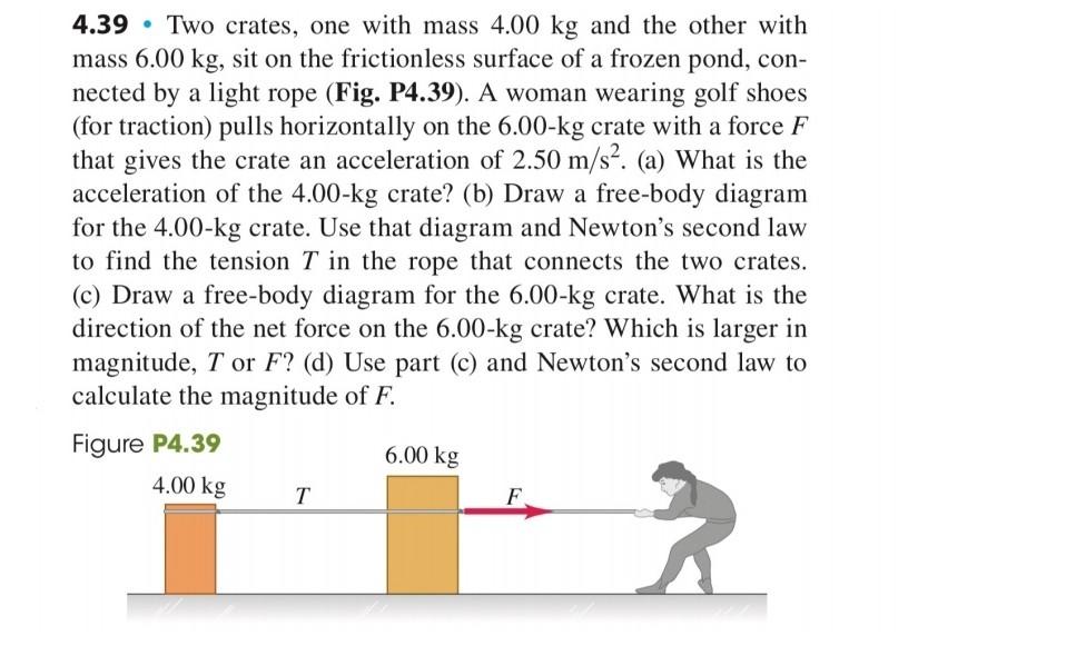 Solved 4.39. Two Crates, One With Mass 4.00 Kg And The Other | Chegg.com