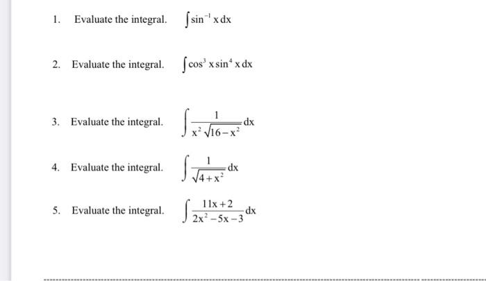 Solved 1. Evaluate the integral. (sin