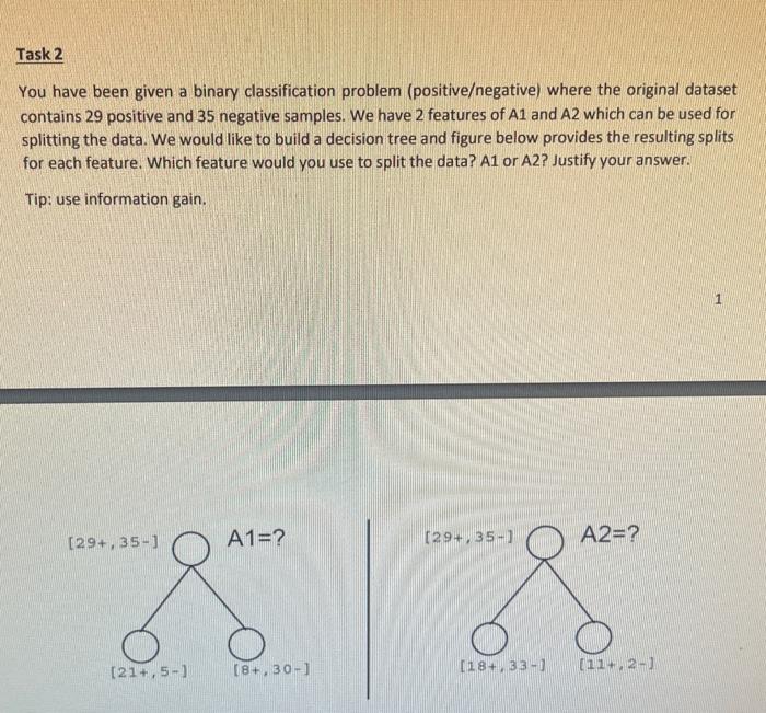 Solved You Have Been Given A Binary Classification Problem 2746