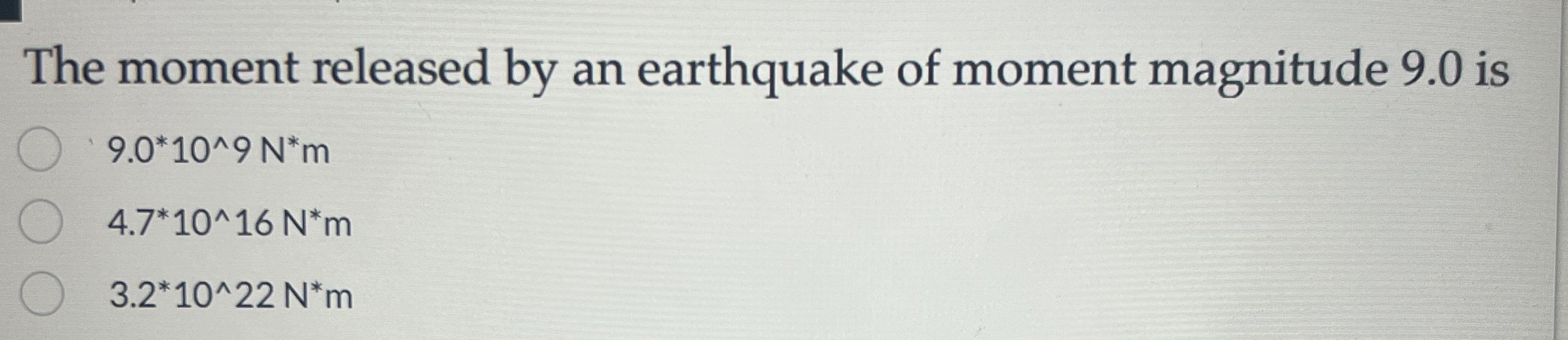 Solved The moment released by an earthquake of moment | Chegg.com