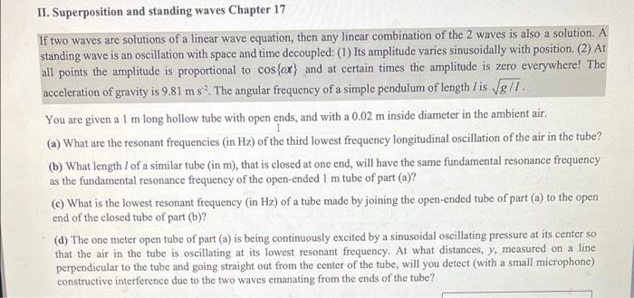 Solved II. Superposition and standing waves Chapter 17 If | Chegg.com