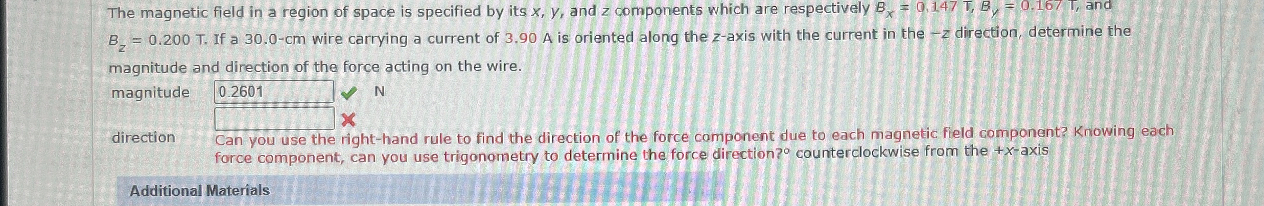 Solved The magnetic field in a region of space is specified | Chegg.com
