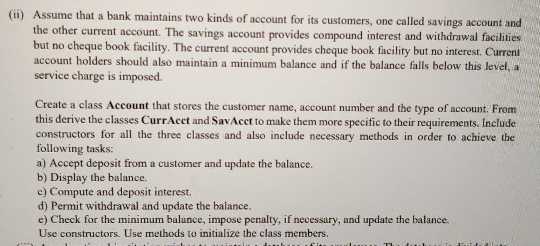 solved-ii-assume-that-a-bank-maintains-two-kinds-of-chegg