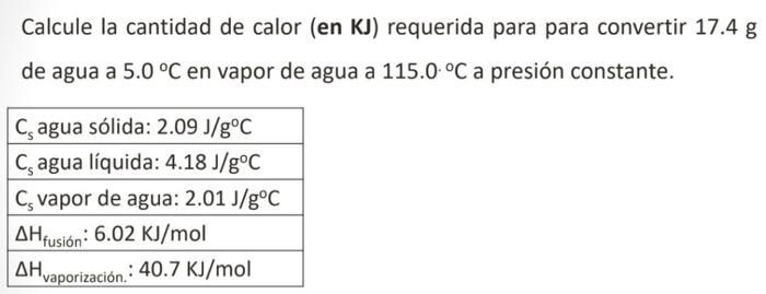 Solved Calcule La Cantidad De Calor (en Kj ) Requerida Para 