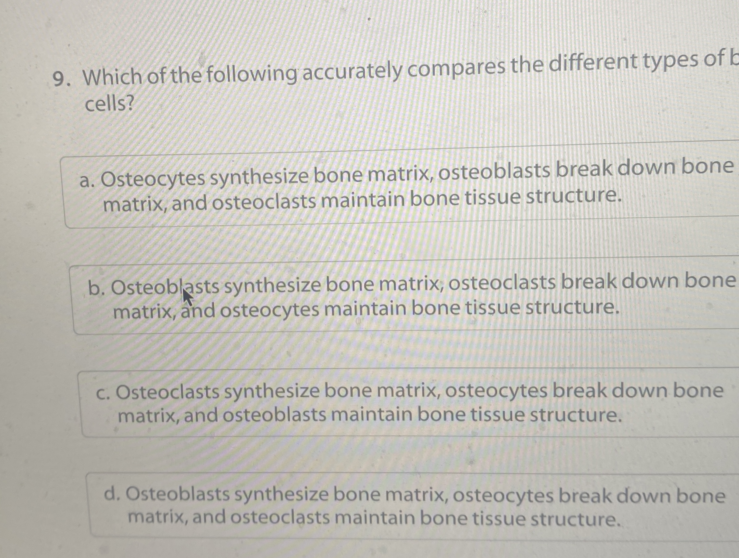 Solved Which of the following accurately compares the | Chegg.com