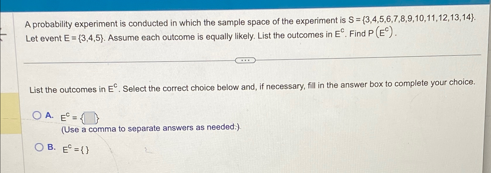 Solved A probability experiment is conducted in which the | Chegg.com