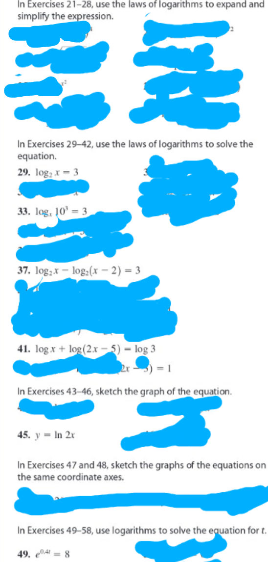 Solved In Exercises 21-28, use the laws of logarithms to | Chegg.com